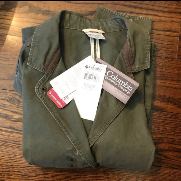COLUMBIA Womens Bridgeport Olive Green Shirt Jacket Size XL NWT - Picture 7 of 14